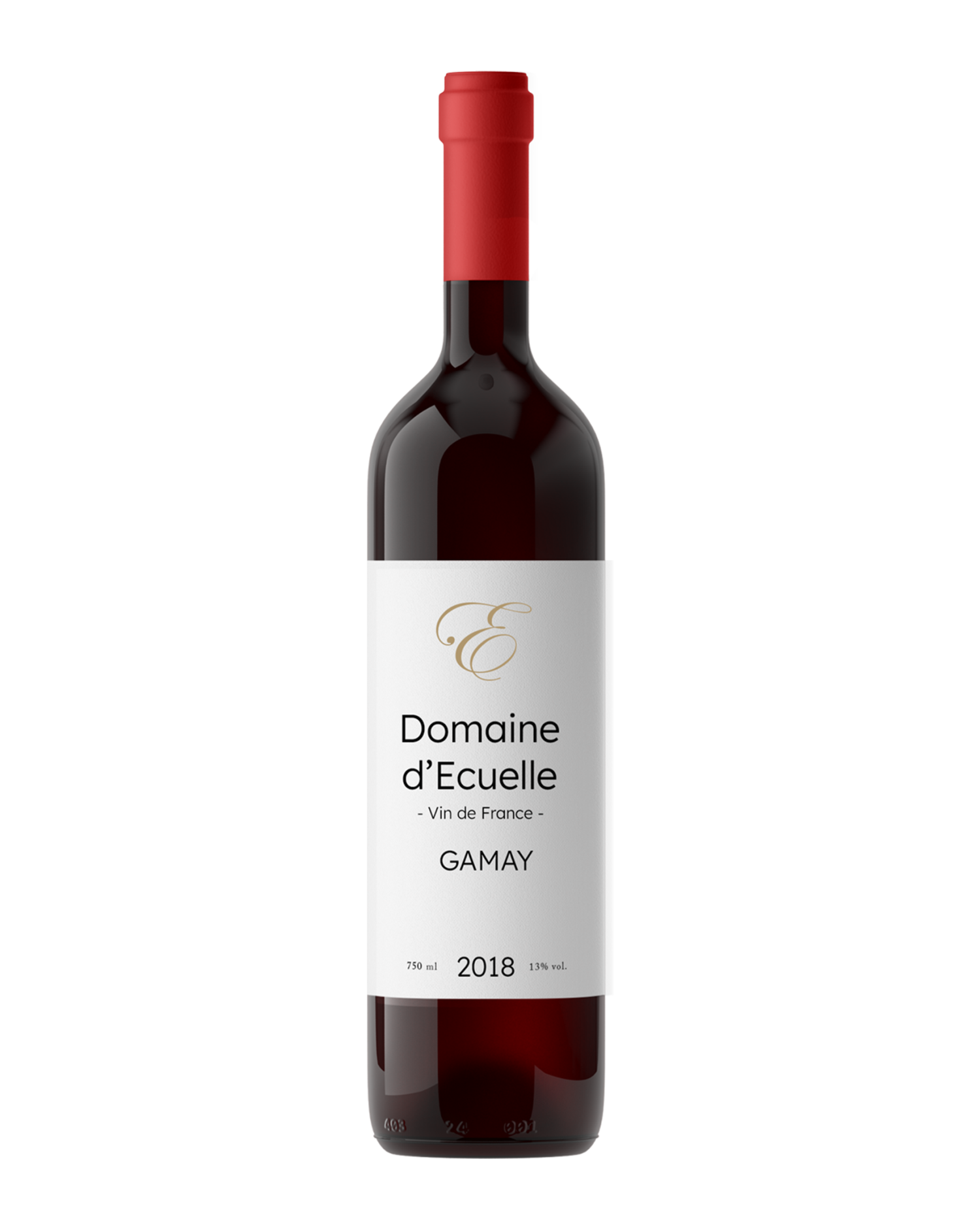 Image d'une bouteille de vin rouge Gamay de 2018