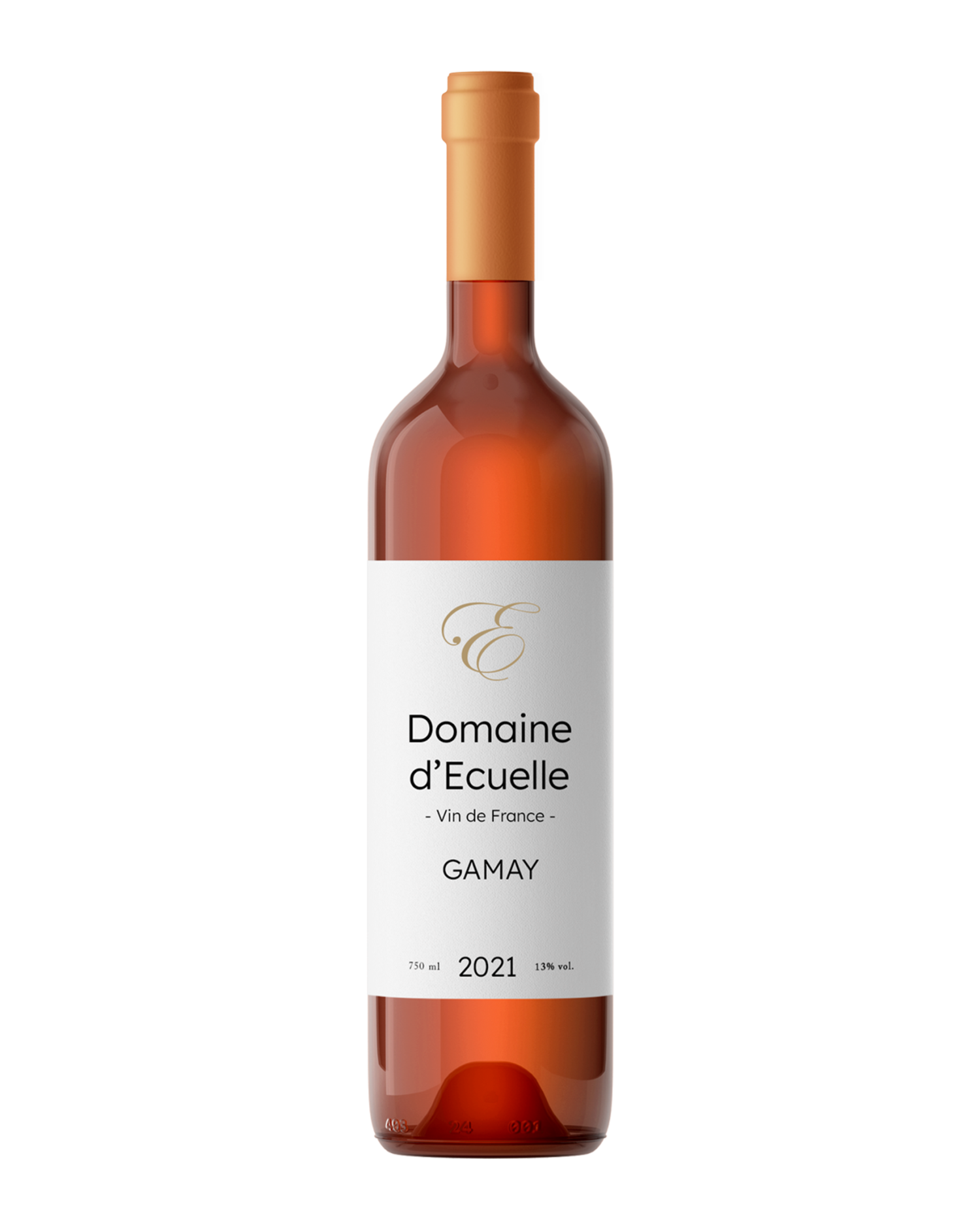 Image d'une bouteille de vin rosé Gamay de 2021