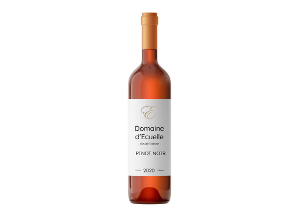 Image d'une bouteille de vin rosé Pinot noir de 2020
