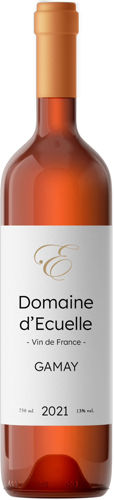 Image d'une bouteille de vin rosé Gamay de 2021